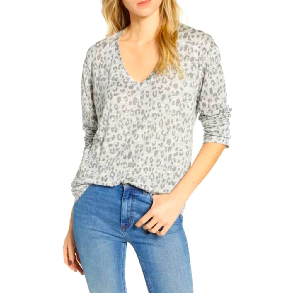 Rails Sami V-Neck Linen Blend Tee
